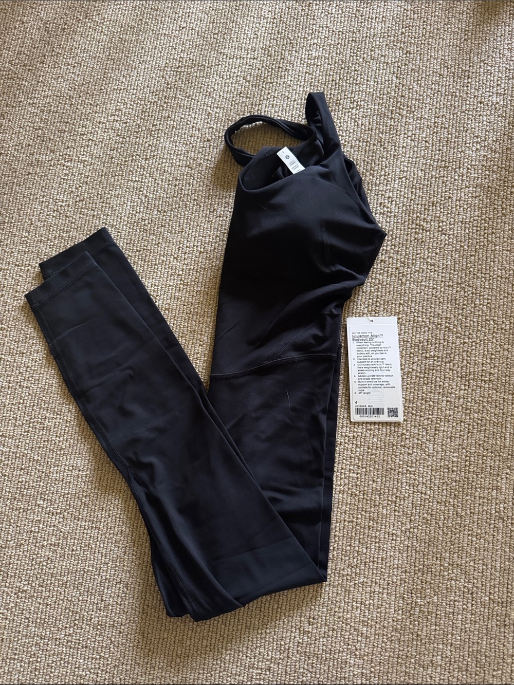 lululemon align bodysuit 25” NWT 4 BLK